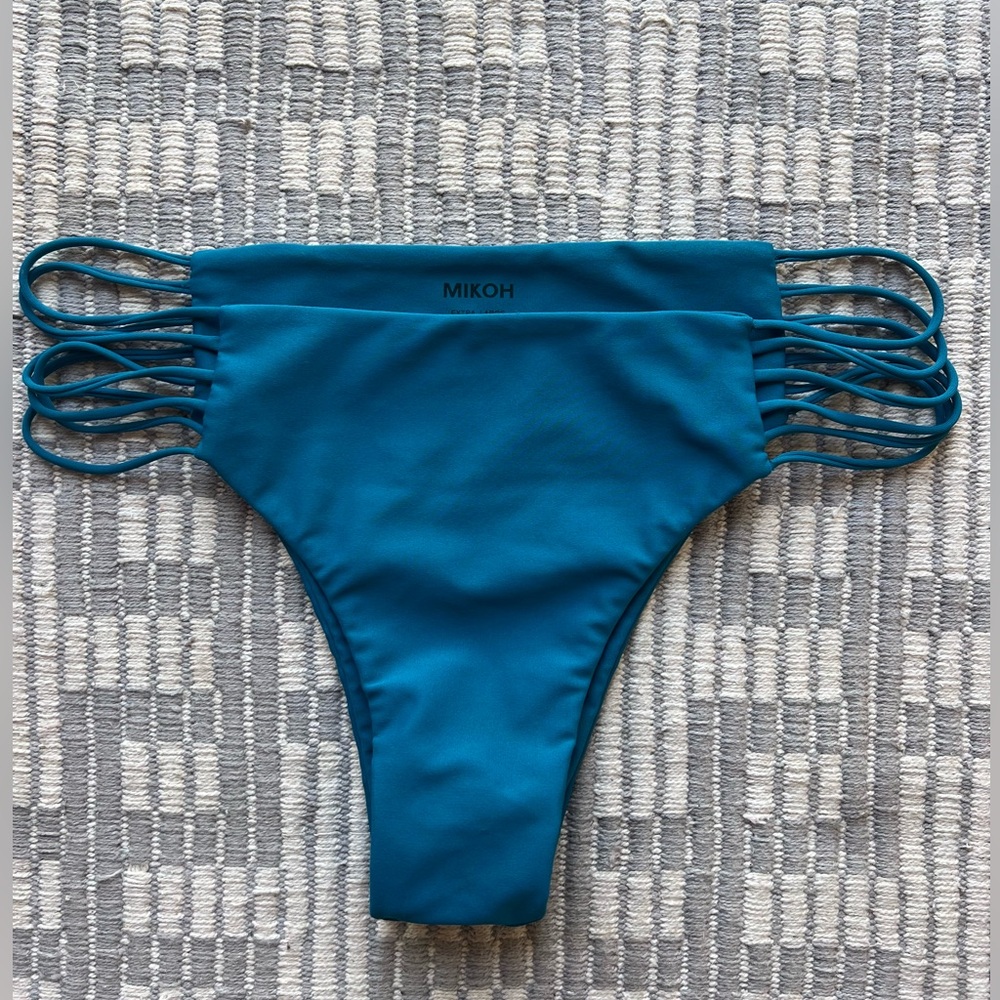 NWOT Mikoh Blue Bikini Bottoms - Size XL